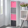 4.25" Utility Bookcase Tower With 4 Fabric Bins White/Pink - Buylateral -FURNITURE STORE GUEST 0685d3ad f403 4c30 8fa2 009f04426a3b