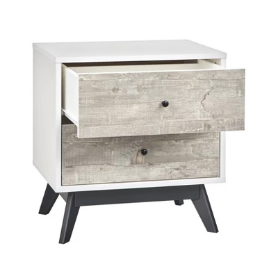Crislana Mid-Century Nightstand White/Weathered Gray - Buylateral 4 Crislana Mid-Century Nightstand White/Weathered Gray - Buylateral - Image 3