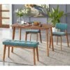 4pc Nettie Mid-Century Modern Dining Set With Bench Walnut/Teal - Buylateral -FURNITURE STORE GUEST 1e485630 ce7f 4f6e ad5e df81201079ab