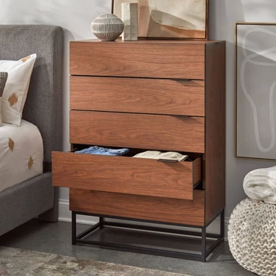 Noble 5 Drawers Chest Walnut - Buylateral 4 Noble 5 Drawers Chest Walnut - Buylateral - Image 2