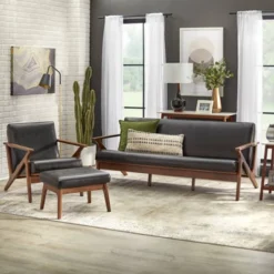 Bianca Mid-Century Modern Armchair Black/Walnut - Buylateral -FURNITURE STORE GUEST 315f2f65 2f52 4bc9 976c 622c9d234098