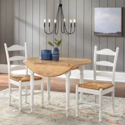 3pc Ladder Back Drop Leaf Dining Set Wood/White - Buylateral -FURNITURE STORE GUEST 39890da1 e04d 42cc a137 afefb030b99c