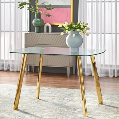 Uptown Dining Table Glass/Gold Metal - Buylateral 3 Uptown Dining Table Glass/Gold Metal - Buylateral