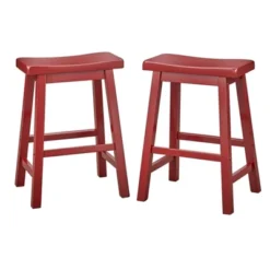 Set Of 2 24" Belfast Saddle Stools - Buylateral -FURNITURE STORE GUEST 40654b98 99e7 435b 9cee b9053fc98ff5