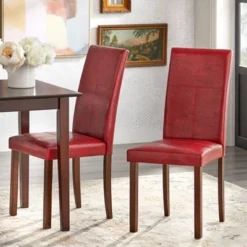 3pc Newark Parson Dining Set Walnut/Red - Buylateral -FURNITURE STORE GUEST 43582e08 ab86 4c01 bdae e3798a275cb7