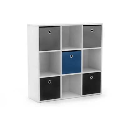 7.5" Utility Bookcase With 5 Fabric Bins - Buylateral 5 7.5" Utility Bookcase With 5 Fabric Bins - Buylateral - Image 3