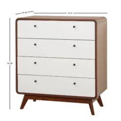 Cassie Mid-Century Modern 4 Drawer Chest Walnut/White - Buylateral -FURNITURE STORE GUEST 5a767ced 813b 4f0b a231 2a9607332d1d