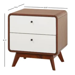 Cassie Mid-Century Modern Nightstand Walnut/White - Buylateral -FURNITURE STORE GUEST 611ded2f 0f72 4488 8901 d54ee414d860