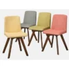 Set Of 4 Clybourn Dining Chair - Buylateral: Mid-Century Modern, Upholstered, Rubberwood Legs