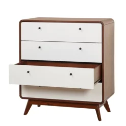 Cassie Mid-Century Modern 4 Drawer Chest Walnut/White - Buylateral -FURNITURE STORE GUEST 6fff093a b024 4d8a af0e cfa9a4196499