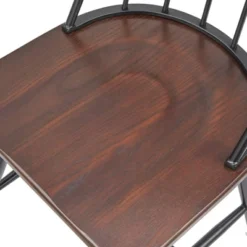 Set Of 2 Milo Windsor Metal With Wood Seat Dining Chairs Black/Espresso Brown - Buylateral -FURNITURE STORE GUEST 7e956ac6 1f8e 4b5a b05e cefd0c99611c