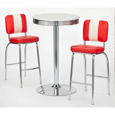 3pc Raleigh Retro Bar Height Pub Dining Set - Buylateral 9 3pc Raleigh Retro Bar Height Pub Dining Set - Buylateral - Image 7