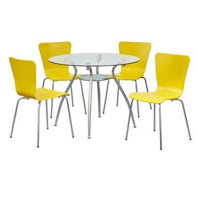 5pc Itza Round Glass Top And Chrome Base Dining Set - Buylateral 13 5pc Itza Round Glass Top And Chrome Base Dining Set - Buylateral - Image 11