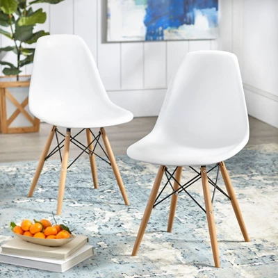 Set Of 2 Elba Dining Chairs White/Natural - Buylateral 3 Set Of 2 Elba Dining Chairs White/Natural - Buylateral