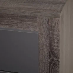 Buylateral Maya Night Stand Dark Sonoma Oak/Gray: Contemporary 2-Drawer, Laminated Surface, 18.7" Height -FURNITURE STORE GUEST a07a1f5a 4fc8 489c b097 6aa6ad9b1b87