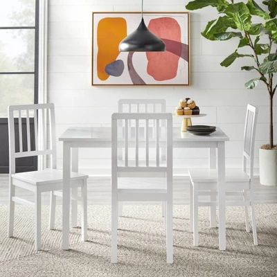 5pc Camden Rectangular Dining Set White - Buylateral 3 5pc Camden Rectangular Dining Set White - Buylateral