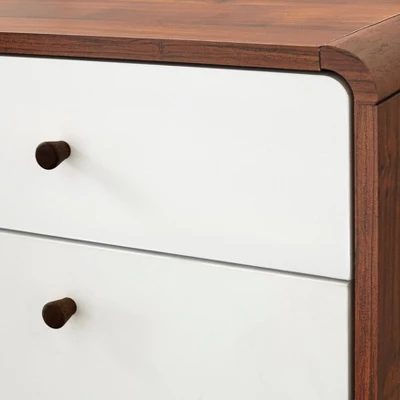 Cassie 2 Drawer File Cabinet White/Walnut - Buylateral 5 Cassie 2 Drawer File Cabinet White/Walnut - Buylateral - Image 3