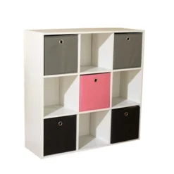 7.5" Utility Bookcase With 5 Fabric Bins - Buylateral 9 7.5" Utility Bookcase With 5 Fabric Bins - Buylateral -FURNITURE STORE GUEST b14b0c6c 6822 4ef4 ae03 e4714c4559fb