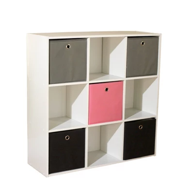 7.5" Utility Bookcase With 5 Fabric Bins - Buylateral 6 7.5" Utility Bookcase With 5 Fabric Bins - Buylateral - Image 4
