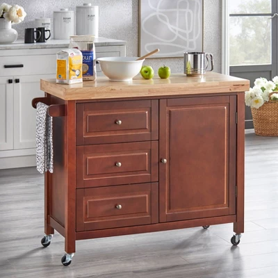 Monterey Kitchen Cart Espresso - Buylateral 3 Monterey Kitchen Cart Espresso - Buylateral