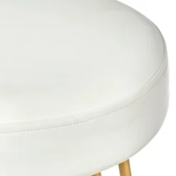 Set Of 2 30" Mazzini Faux Leather And Metal Counter Height Barstools White/Gold - Buylateral -FURNITURE STORE GUEST b448a560 5ef4 4f53 9b1f c01cb1dc9f7d