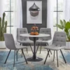36" 5Pc Rho Round Dining Set Gray - Buylateral