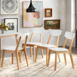 5pc Perla Dining Set White/Natural - Buylateral -FURNITURE STORE GUEST c0eb4aa8 ca88 4e3b a448 7cf235872490