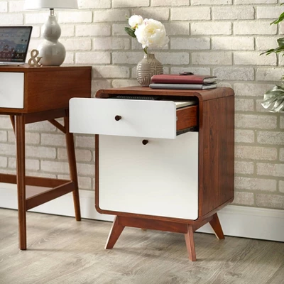 Cassie 2 Drawer File Cabinet White/Walnut - Buylateral 4 Cassie 2 Drawer File Cabinet White/Walnut - Buylateral - Image 2