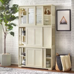 Pacific Stackable Cabinet With Sliding Glass Doors Walnut - Buylateral -FURNITURE STORE GUEST ce57ff6e da8e 40c0 9bc4 14b76df881af 1