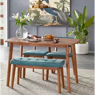 Nettie Mid-Century Modern Rectangular Dining Table Walnut Finish - Buylateral 4 Nettie Mid-Century Modern Rectangular Dining Table Walnut Finish - Buylateral - Image 2
