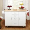 Cottage Country Wood Top Kitchen Cart White - Buylateral -FURNITURE STORE GUEST db79ca97 cdbd 4d1f 8c93 d92153ae13bd