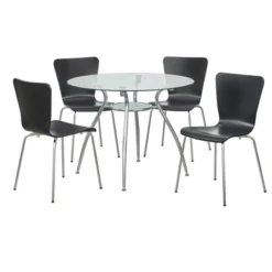 5pc Itza Round Glass Top And Chrome Base Dining Set - Buylateral 18 5pc Itza Round Glass Top And Chrome Base Dining Set - Buylateral -FURNITURE STORE GUEST e81d2db8 a0c8 4876 ae51 87fa0776bb00