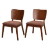 Buylateral Set Of 2 Bernard Curved Panel Back Corduroy Seat Dining Chairs Walnut: Rubberwood Frame, Polyester Upholstery, Spot Clean -FURNITURE STORE GUEST ec6311b5 a01a 4218 a197 aa9c1987fcb5