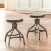 Set Of 2 Adjustable Height Stools With Nailhead Pewter Silver - Buylateral -FURNITURE STORE GUEST ecdc887d a410 452c acee 221f5ab577ff