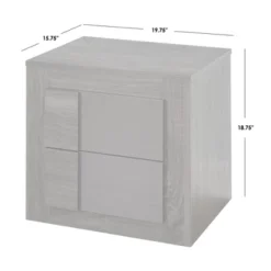 Buylateral Maya Night Stand Dark Sonoma Oak/Gray: Contemporary 2-Drawer, Laminated Surface, 18.7" Height -FURNITURE STORE GUEST f5c21b10 20ad 4095 96d4 dbd26abb88c4