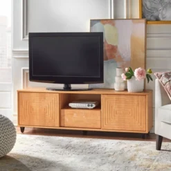 Messina TV Stand For TVs Up To 68" Light Brown - Buylateral